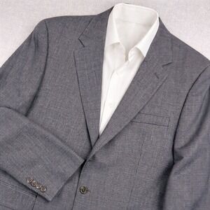 VTG Y2K Lauren‎ Ralph Lauren Wool Micro Check Blazer Sport Coat Men 46L Charcoal